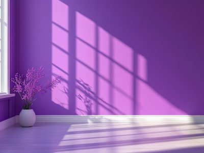 Sunlit purple room